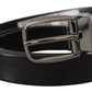 Elegant Black Leather Belt