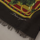 Vegetable Print Silk Blend Scarf