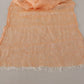 Peach Linen Knitted Shawl Wrap Fringes Scarf