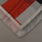 Gray Red Silk Shawl Foulard Wrap Scarf