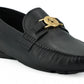 Elegant Black Calf Leather Loafers