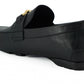 Elegant Black Calf Leather Loafers