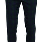 Elegant Checkered Wool Blend Trousers