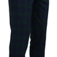 Elegant Checkered Wool Blend Trousers