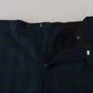 Elegant Checkered Wool Blend Trousers