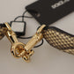Beige Exotic Leather Crystals Reversible Shoulder Strap