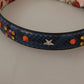 Blue Exotic Leather Crystals Reversible Shoulder Strap