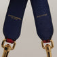Red Exotic Leather Crystals Shoulder Strap