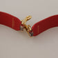 Brown Python Leather Crystals Shoulder Strap