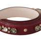 Bordeaux Leather Crystals Bag Shoulder Strap