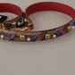 Brown Python Leather Studded Shoulder Strap