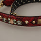 Red Python Leather Crystals Reversible Shoulder Strap