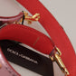 Metallic Pink Leather Studded Shoulder Strap