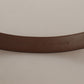 Elegant Leather Belt with Gold Heart Buckle
