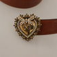 Elegant Leather Belt with Gold Heart Buckle