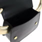 Elegant Black Calfskin Handbag with Gold Accents