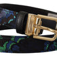 Elegant Multicolor Leather Belt with Gold Buckle