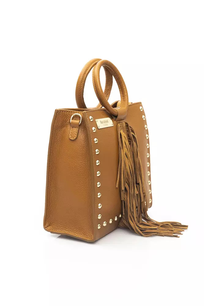 Beige Leather Women Handbag