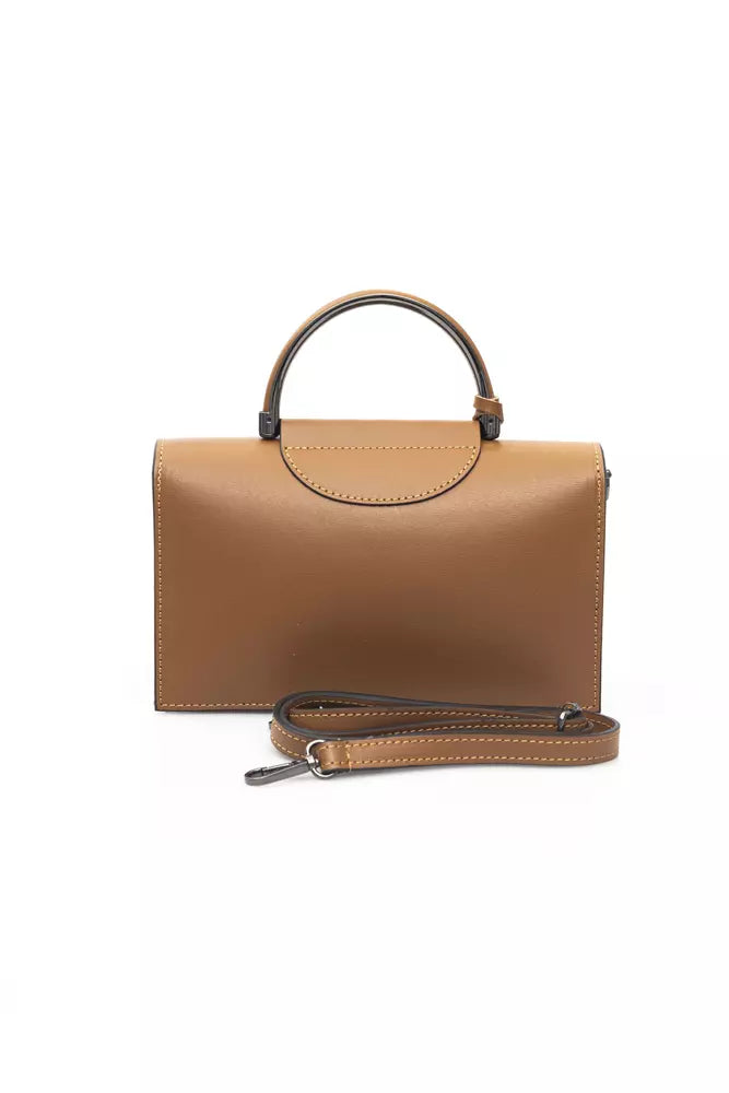 Beige Leather Women Handbag