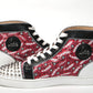 Version Loubi Red/Black Lou Spikes Orlato Flat Shoes