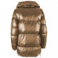 Elegant Quilted Nylon Down Jacket in Brown