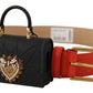 Elegant Red Leather Belt with Devotion Plaque
