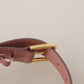 Elegant Pink Leather Belt with Engraved Buckle