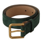 Elegant Velvet Designer Belt with Logo Buckle