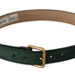 Elegant Velvet Designer Belt with Logo Buckle
