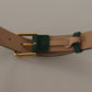 Elegant Velvet Designer Belt with Logo Buckle