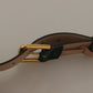 Elegant Velvet Designer Belt with Logo Buckle