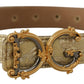 Elegant Gold-Tone Leather Belt