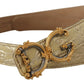 Elegant Gold-Tone Leather Belt