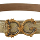 Elegant Gold-Tone Leather Belt