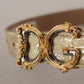 Elegant Gold-Tone Leather Belt