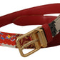 Chic Multicolor Leather Belt with Engraved Buckle