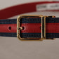 Chic Multicolor Leather Belt with Engraved Buckle