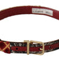 Multicolor Canvas Leather Belt with Engraved Buckle
