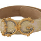 Elegant Gold and Pink Leather Belt