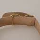 Elegant Gold and Pink Leather Belt
