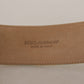 Engraved Buckle Leather Belt - Green & Gold