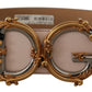 Elegant Pink Leather Belt with Logo Buckle