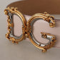 Elegant Pink Leather Belt with Logo Buckle