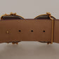 Elegant Pink Leather Belt with Logo Buckle