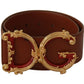 Engraved Logo Leather Belt in Classic Brown