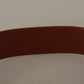 Engraved Logo Leather Belt in Classic Brown