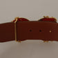 Engraved Logo Leather Belt in Classic Brown
