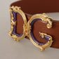 Engraved Logo Leather Belt in Rich Brown