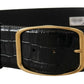 Elegant Leather Belt with Logo-Engraved Buckle