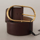 Chic Dark Brown Leather Statement Belt